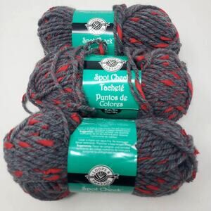 Loops & Threads Yarn Tachete - Charcoal Red Acrylic Poly - 3 Skeins